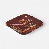 バーグンエレガントディ&金ゴールド21歳の誕生日お祝い ペーパープレート (傾斜あり)