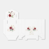 バーグンディお洒落金ゴールド花モノグラムバプテスマ フェイバーボックス (折り畳みなし)