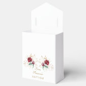 バーグンディお洒落金ゴールド花モノグラムバプテスマ フェイバーボックス (オープン)