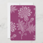 バーグンディかわいらしワインレースフローラロマンチック結婚ズ 招待状 (裏面)