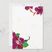 バーグンディのハイビスカス花バラ結婚式招待状 招待状 (裏面)