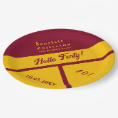 バーグンディエレガントと金ゴールドラグジュアリー40歳の誕生日 ペーパープレート (アングル)