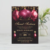 バーグンディエレガントアゲートウィンターボードスウィート16 招待状 (スタンド正面)