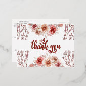 バーグンディエレガントアゲートフォイル招待状はがき 箔シーズンポストカード (正面/裏面)