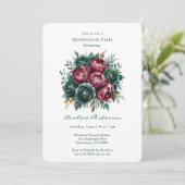 バーグンディエレガントエメラルド牡丹バチェロレッテ 招待状 (スタンド正面)