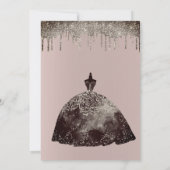 バーグンディエレガントグリッタースパークスウィート16誕生日 招待状 (裏面)