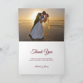 バーグンディエレガントシルバーウィンターホリデー結婚ズ サンキューカード (内部)