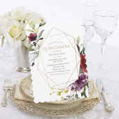 バーグンディエレガントスカロップキンセニェラ招待状 招待状