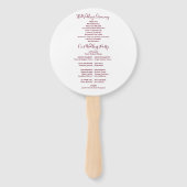 バーグンディエレガントスクリプト結婚式 プログラム ハンドファン (裏面)