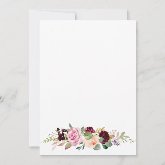 バーグンディエレガントスクリプト驚きの退職パーティー 招待状 (裏面)