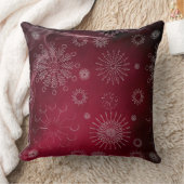 バーグンディエレガントスノーフレークモノグラム装飾用クッション クッション (ブランケット)