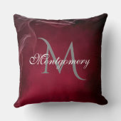 バーグンディエレガントスノーフレークモノグラム装飾用クッション クッション (裏面)