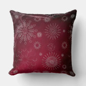 バーグンディエレガントスノーフレークモノグラム装飾用クッション クッション (正面)