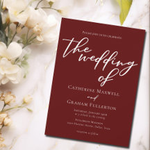 バーグンディエレガントタイポグラフィミニマル結婚リスト