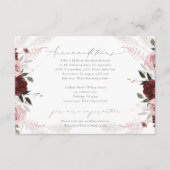 バーグンディエレガントダスティバラ結婚ズアコモデーション エンクロージャーカード (正面)