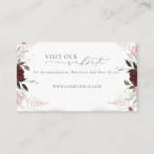 バーグンディエレガントダスティピンクローズのサ結婚イト エンクロージャーカード (正面)