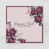 バーグンディエレガントバラスクエアビジネスカード スクエア名刺 (正面)