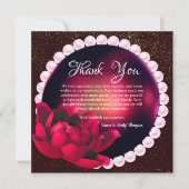 バーグンディエレガントバラパール結婚ズ記念日 サンキューカード (正面)