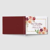 バーグンディエレガントピーチフローラロマン結婚ティーズ ゲストブック (全面)