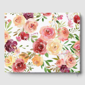 バーグンディエレガントピーチフローラ結婚ズ金箔 ゲストブック (裏面)