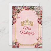 バーグンディエレガントフラワープレセンタシオンデトレアノス 招待状 (裏面)