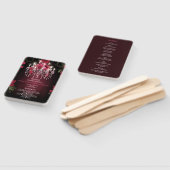 バーグンディエレガントフローラシャンデリア結婚式 プログラム ハンドファン (組立なし)