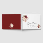 バーグンディエレガントホワイトフラワーズゲストブック ゲストブック (全面)