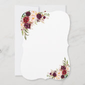 バーグンディエレガントマルサラフローラブランチ&バブリー 招待状 (裏面)