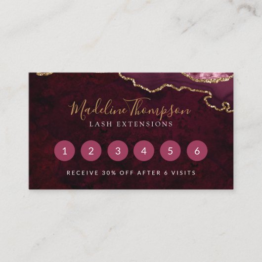 バーグンディエレガントマーブルアゲテゲード ロイヤリティカード (正面)