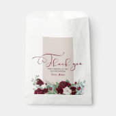 バーグンディエレガントレッドとアイボリーバラありがとう フェイバーバッグ (正面)