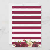 バーグンディエレガントレッドフローラ秋ウィンターウェディング 招待状 (裏面)