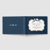 バーグンディエレガント赤面アイボリーフローラ金ゴールド結婚ズ ゲストブック (全面)