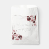 バーグンディエレガント赤面ピンクローズフローラズ結婚 フェイバーバッグ (正面)