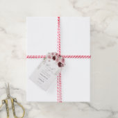 バーグンディエレガント赤面ピンクローズ結婚サンキュー ギフトタグ (より糸付き)