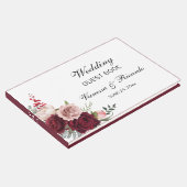 バーグンディエレガント赤面フローラ結婚ズゲストブック ゲストブック (コーナー)