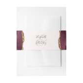 バーグンディエレガント金ゴールドアゲート赤面ピンク結婚ズ 招待状ベリーバンド (正面例)