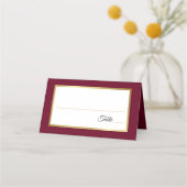 バーグンディエレガント金ゴールドウィンターホリデー結婚ズ プレイスカード (裏面)