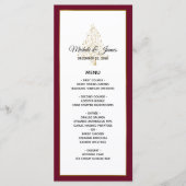 バーグンディエレガント金ゴールドウィンターホリデー結婚ズ メニュー (正面)