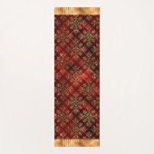 バーグンディエレガント金ゴールドダマスク ヨガマット (正面)