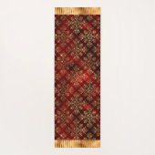 バーグンディエレガント金ゴールドダマスク ヨガマット (裏面)