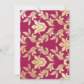 バーグンディエレガント金ゴールドパールフローラ誕生日パーティー 招待状 (裏面)