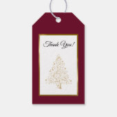 バーグンディエレガント金ゴールドホリデーウィンターウェディング ギフトタグ (裏面)