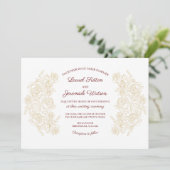 バーグンディエレガント&ゴールデンバラズ結婚ズ 招待状 (スタンド正面)