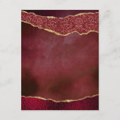 バーグンディエレガント&金ゴールドアゲート結婚ト詳細 エンクロージャーカード (裏面)