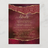 バーグンディエレガント&金ゴールドアゲート結婚ト詳細 エンクロージャーカード (正面)