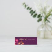 バーグンディカラフルフローラボーホイヤリングディスプレイ スキニー名刺 (スタンド正面)