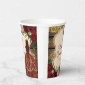 バーグンディスペインのフローラウッドキ素朴ンセアニラ 紙コップ (右)