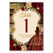 バーグンディスペインのフローラウッドミ素朴ーカンス テーブルナンバー (裏面)