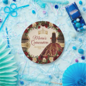 バーグンディスペインのフローラウッドミ素朴ーカンス ペーパープレート (パーティー)