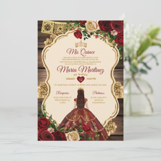 バーグンディスペインのフローラウッドミ素朴ーカンス 招待状 (スタンド正面)